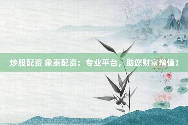 炒股配资 象泰配资：专业平台，助您财富增值！